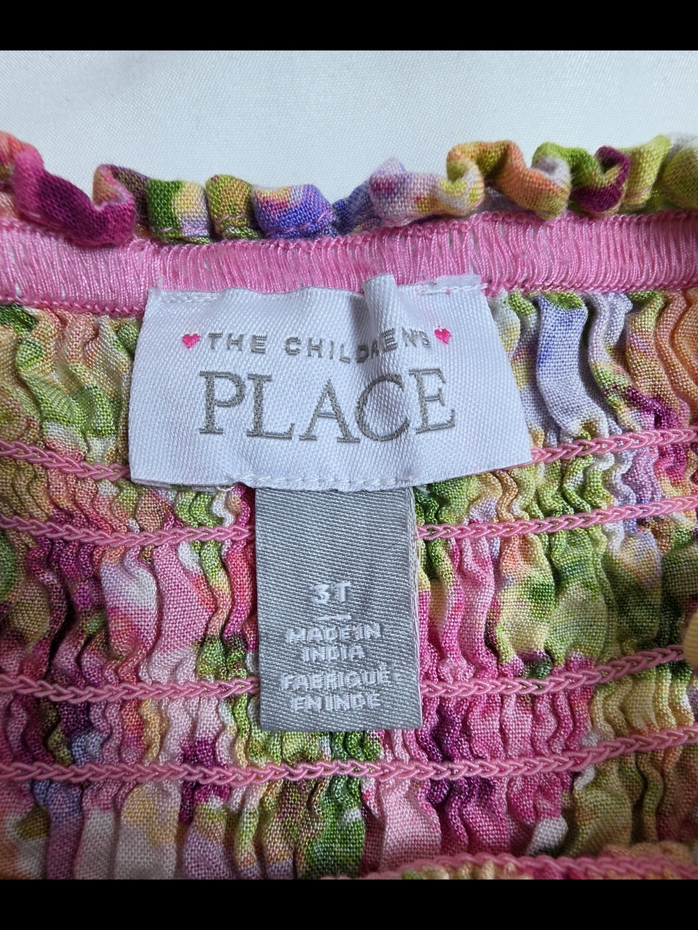 The Children's Place Pink Floral Smocked Casual Dress with Multicolor Blooms - Picture 4 of 7